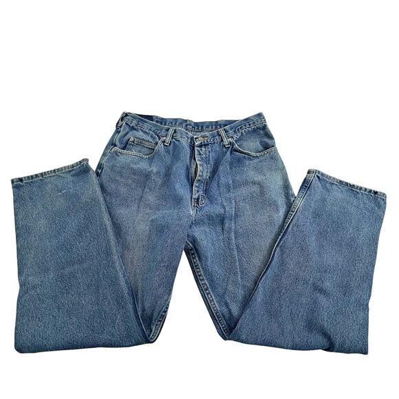 Wrangler Relaxed Fit  36X32 Medium Denim Straight Leg Jeans - Picture 1 of 3